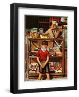 "Penny Candy," September 23, 1944-Stevan Dohanos-Framed Giclee Print