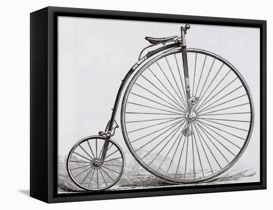 Penny-Farthing Bicycle. Engraving. 19th Century-null-Framed Stretched Canvas