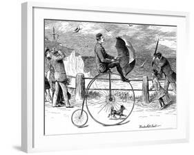 Penny Farthing Bicycle 'Under Full Sail', 1890-null-Framed Photographic Print