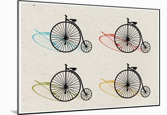 Penny Farthing Pop Art-null-Mounted Poster