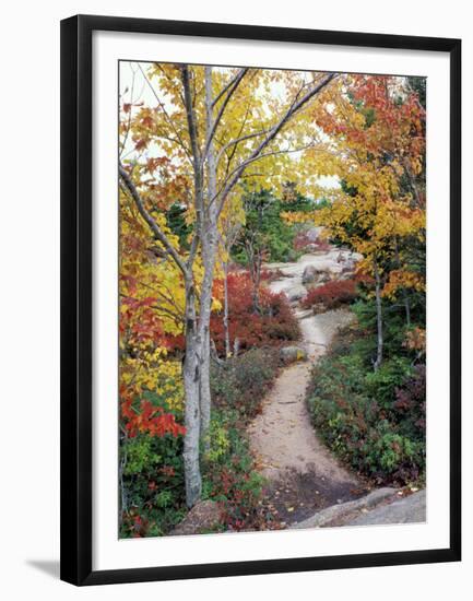 Penobscot Mountain Hiking Trails in Fall, Maine, USA-Jerry & Marcy Monkman-Framed Premium Photographic Print