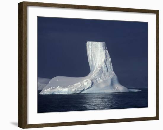 Penola Strait, Pleneau Island, Columnar Iceberg in Evening Light, Antarctica-Allan White-Framed Photographic Print