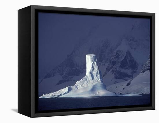 Penola Strait, Pleneau Island, Columnar Iceberg in Evening Light, Antarctica-Allan White-Framed Stretched Canvas