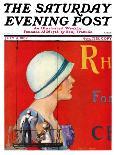 "Girl and Water Lilies," Saturday Evening Post Cover, September 7, 1935-Penrhyn Stanlaws-Giclee Print