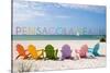 Pensacola Beach, Florida - Colorful Beach Chairs-Lantern Press-Stretched Canvas