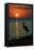 Pensacola Beach, Florida - Heron and Sunset-Lantern Press-Framed Stretched Canvas