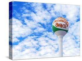 Pensacola Beach Florida Iconic Beach Ball Water Tower with Blue Skies-Cory Woodruff-Stretched Canvas
