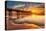Pensacola Beach, Florida - Pier and Sunset-Lantern Press-Stretched Canvas
