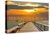 Pensacola Beach, Florida - Pier at Sunset-Lantern Press-Stretched Canvas