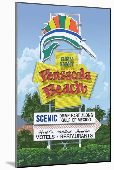 Pensacola Beach, Florida-Lantern Press-Mounted Art Print