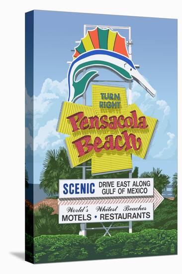 Pensacola Beach, Florida-Lantern Press-Stretched Canvas