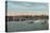 Pensacola, FL - Bay View of Beach with Speed Boats-Lantern Press-Stretched Canvas