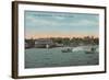 Pensacola, FL - Bay View of Beach with Speed Boats-Lantern Press-Framed Art Print