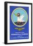 Pensacola, Florida - Aviating Duck Lands in Water, Home of US Naval Air Training Center-Lantern Press-Framed Art Print