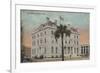 Pensacola, Florida - Exterior View of Post Office-Lantern Press-Framed Art Print