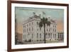 Pensacola, Florida - Exterior View of Post Office-Lantern Press-Framed Art Print