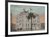 Pensacola, Florida - Exterior View of Post Office-Lantern Press-Framed Art Print