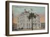 Pensacola, Florida - Exterior View of Post Office-Lantern Press-Framed Art Print