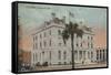 Pensacola, Florida - Exterior View of Post Office-Lantern Press-Framed Stretched Canvas