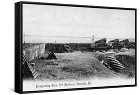 Pensacola, Florida - Fort Barrancas Cannons-Lantern Press-Framed Stretched Canvas