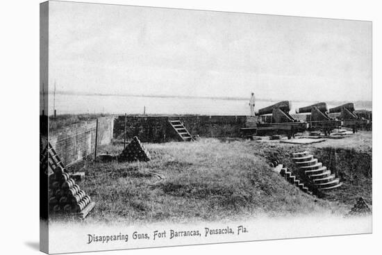 Pensacola, Florida - Fort Barrancas Cannons-Lantern Press-Stretched Canvas