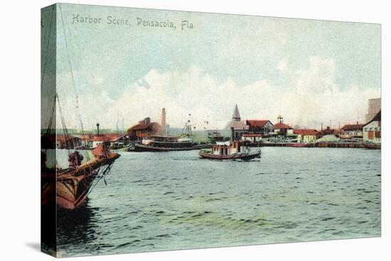 Pensacola, Florida - Harbor Scene-Lantern Press-Stretched Canvas