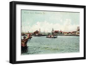 Pensacola, Florida - Harbor Scene-Lantern Press-Framed Art Print