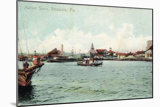 Pensacola, Florida - Harbor Scene-Lantern Press-Mounted Art Print