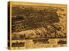 Pensacola, Florida - Panoramic Map-Lantern Press-Stretched Canvas