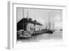 Pensacola, Florida - Saunders Wharf Scene-Lantern Press-Framed Art Print