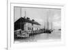 Pensacola, Florida - Saunders Wharf Scene-Lantern Press-Framed Premium Giclee Print