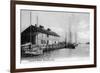 Pensacola, Florida - Saunders Wharf Scene-Lantern Press-Framed Premium Giclee Print