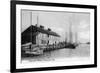 Pensacola, Florida - Saunders Wharf Scene-Lantern Press-Framed Premium Giclee Print