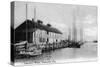 Pensacola, Florida - Saunders Wharf Scene-Lantern Press-Stretched Canvas