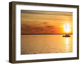 Pensacola Florida Sunset with Sailboat in Background-Steven D Sepulveda-Framed Photographic Print