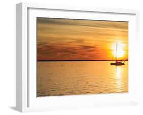 Pensacola Florida Sunset with Sailboat in Background-Steven D Sepulveda-Framed Photographic Print