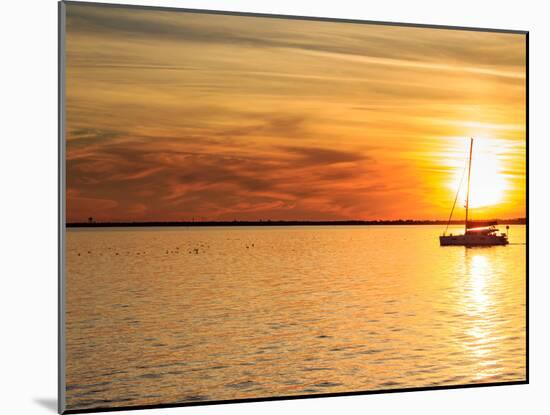 Pensacola Florida Sunset with Sailboat in Background-Steven D Sepulveda-Mounted Photographic Print