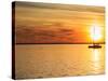 Pensacola Florida Sunset with Sailboat in Background-Steven D Sepulveda-Stretched Canvas
