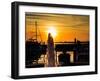 Pensacola Florida Sunset with Water Fountain and Sailboats on Background-Steven D Sepulveda-Framed Photographic Print