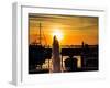 Pensacola Florida Sunset with Water Fountain and Sailboats on Background-Steven D Sepulveda-Framed Photographic Print