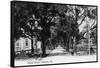 Pensacola, Florida - View Down Central Avenue-Lantern Press-Framed Stretched Canvas