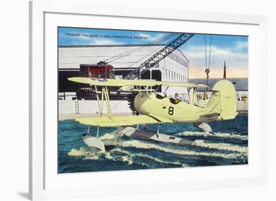 Pensacola, Florida - View of a Primary Training Hydroplane-Lantern Press-Framed Premium Giclee Print