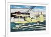 Pensacola, Florida - View of a Primary Training Hydroplane-Lantern Press-Framed Premium Giclee Print