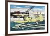 Pensacola, Florida - View of a Primary Training Hydroplane-Lantern Press-Framed Premium Giclee Print