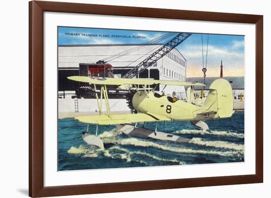 Pensacola, Florida - View of a Primary Training Hydroplane-Lantern Press-Framed Premium Giclee Print