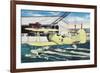 Pensacola, Florida - View of a Primary Training Hydroplane-Lantern Press-Framed Premium Giclee Print