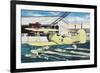 Pensacola, Florida - View of a Primary Training Hydroplane-Lantern Press-Framed Premium Giclee Print