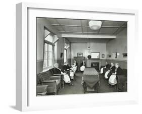 Pensioners in the Womens Day Room at the Lambeth Home for Aged Poor, London, 1935-null-Framed Premium Photographic Print