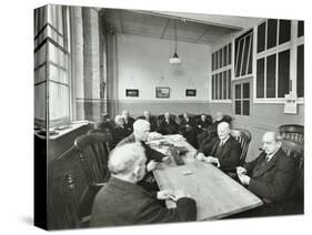 Pensioners Playing Cards in the Mens Day Room, Lambeth Home for Aged Poor, London, 1935-null-Stretched Canvas