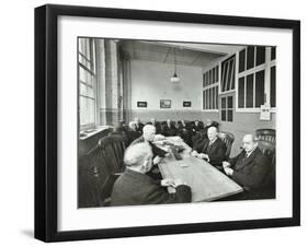 Pensioners Playing Cards in the Mens Day Room, Lambeth Home for Aged Poor, London, 1935-null-Framed Photographic Print